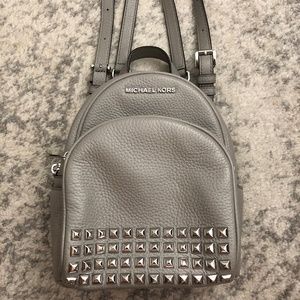 *** Michael Kors *** Grey Studded Leather Mini Backpack